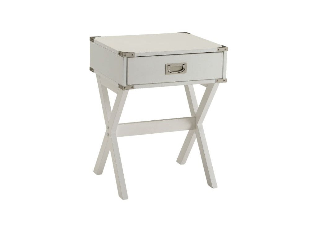 Babs White End Table - Ornate Home