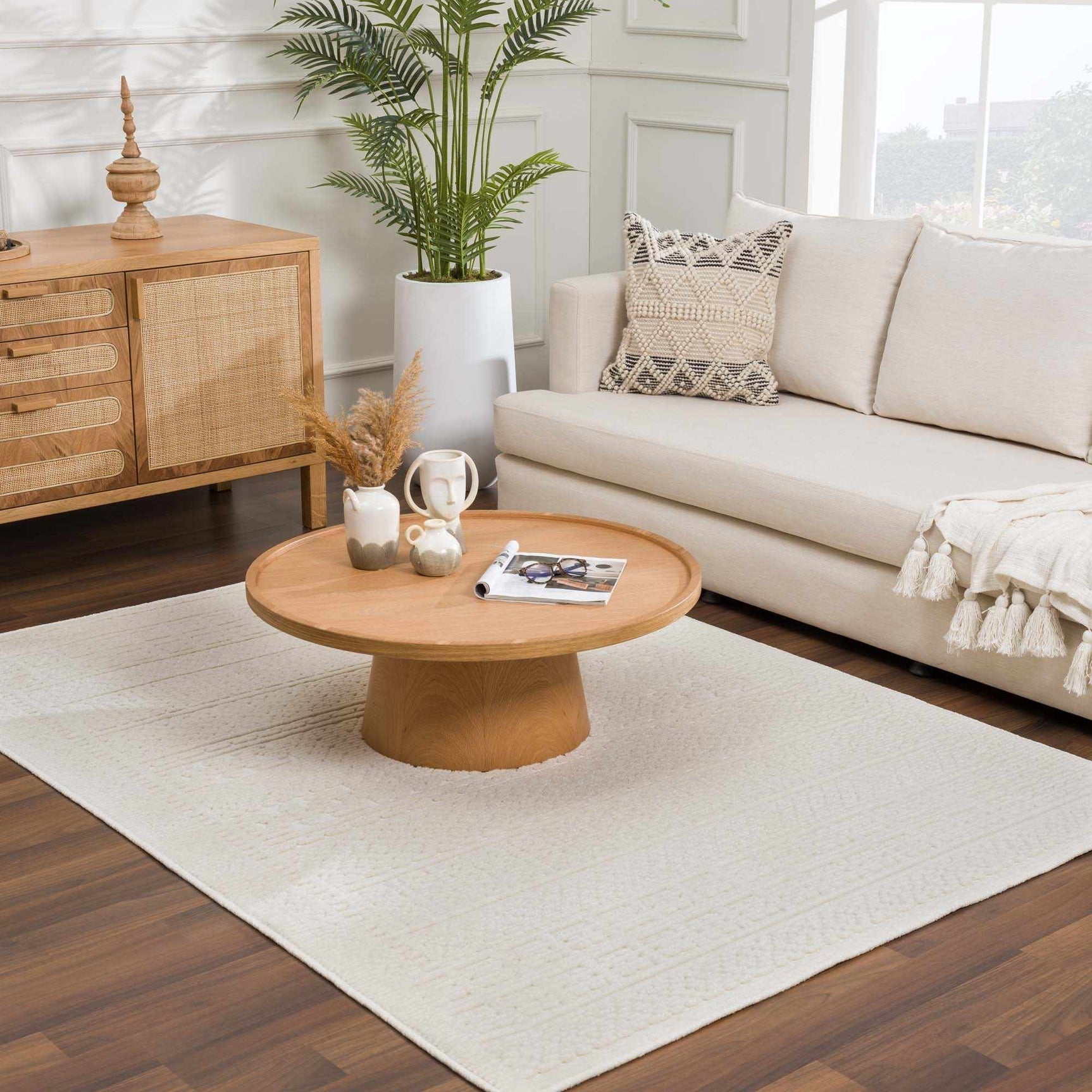Bahar Cream Washable Area Rug - Ornate Home