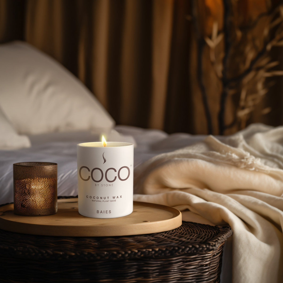Baies Natural Coconut Apricot Wax Candle - Ornate Home
