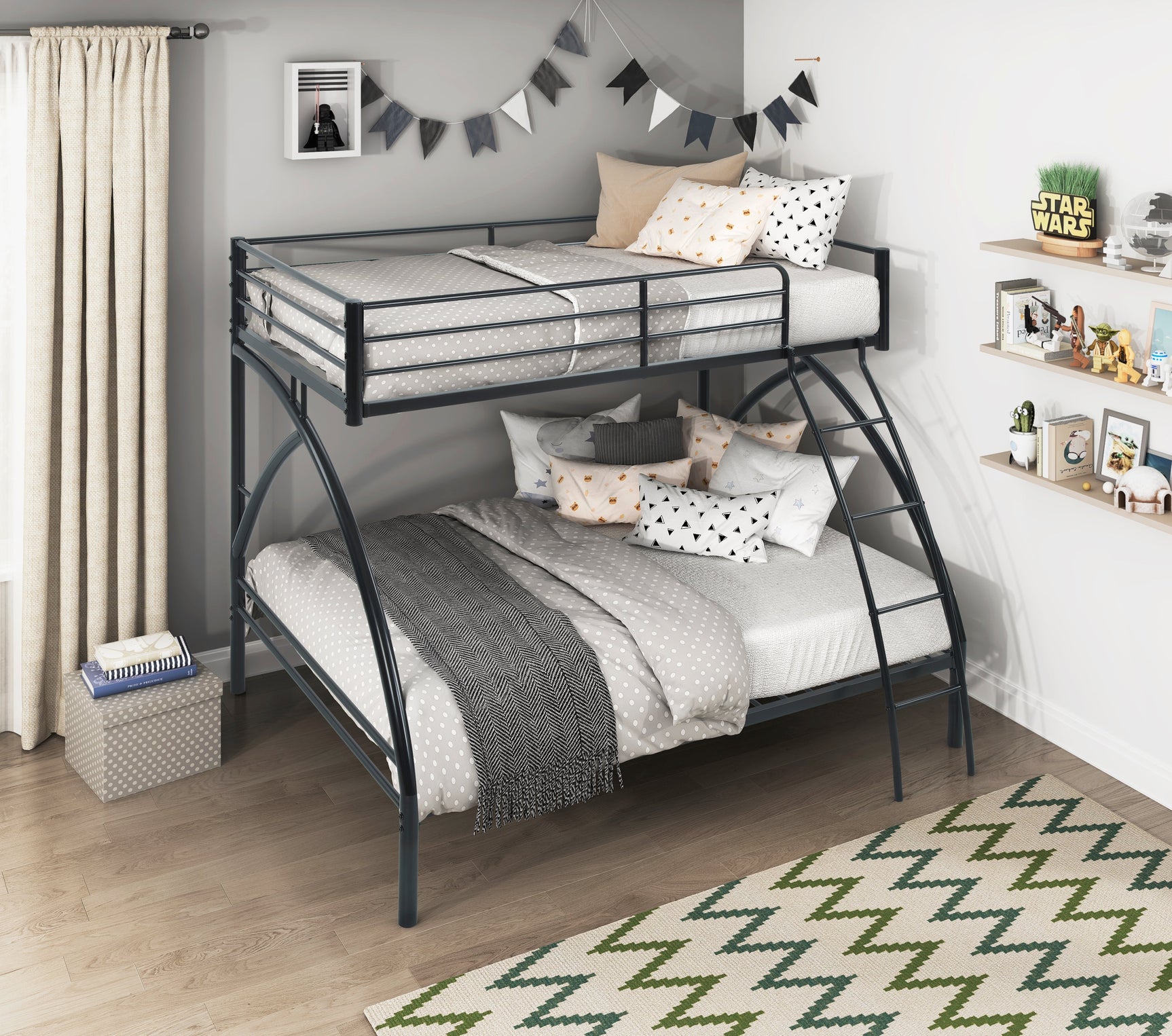 Bailey Black Twin/Full Bunk Bed - Ornate Home