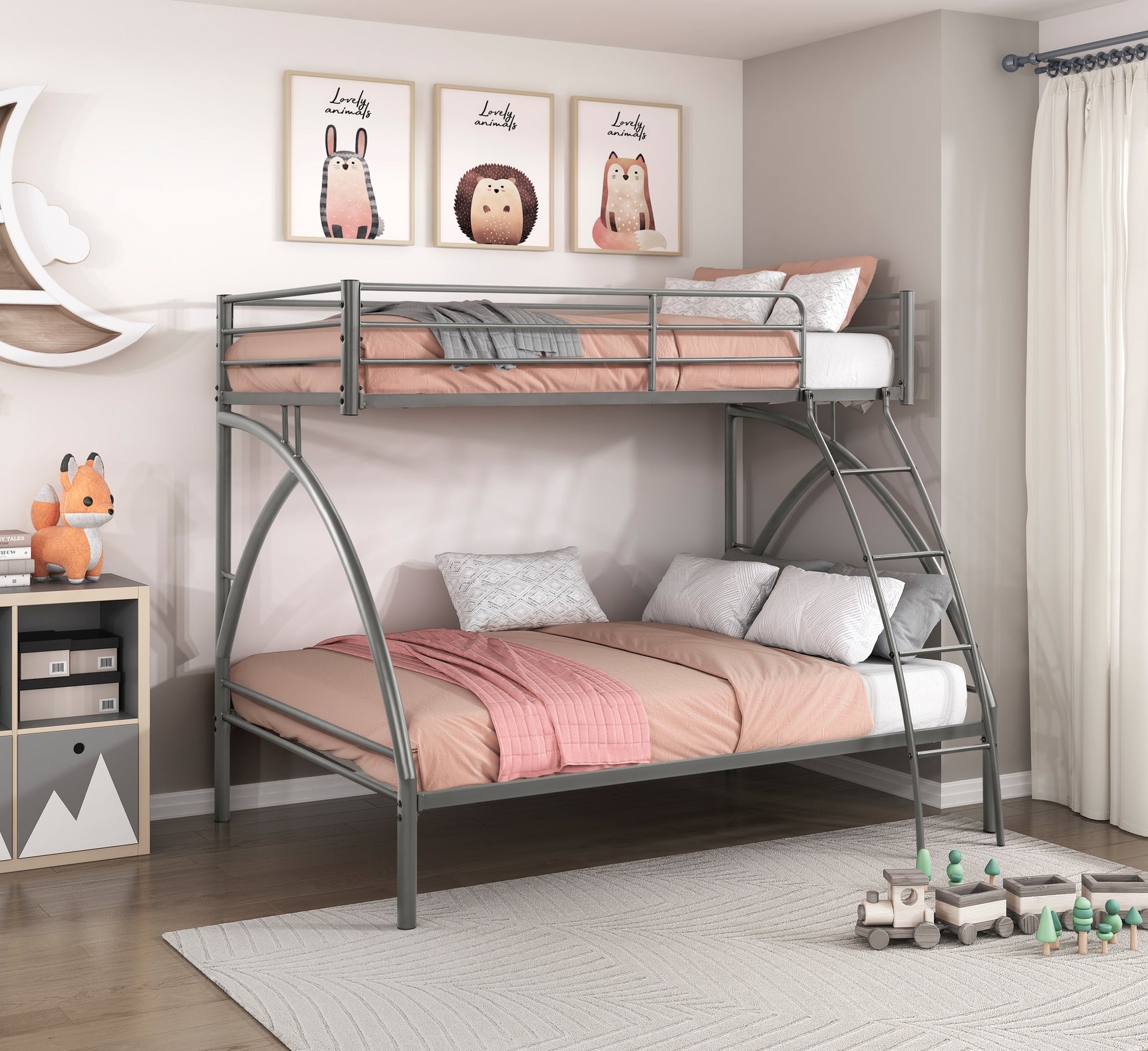 Bailey Gray Twin/Full Bunk Bed - Ornate Home