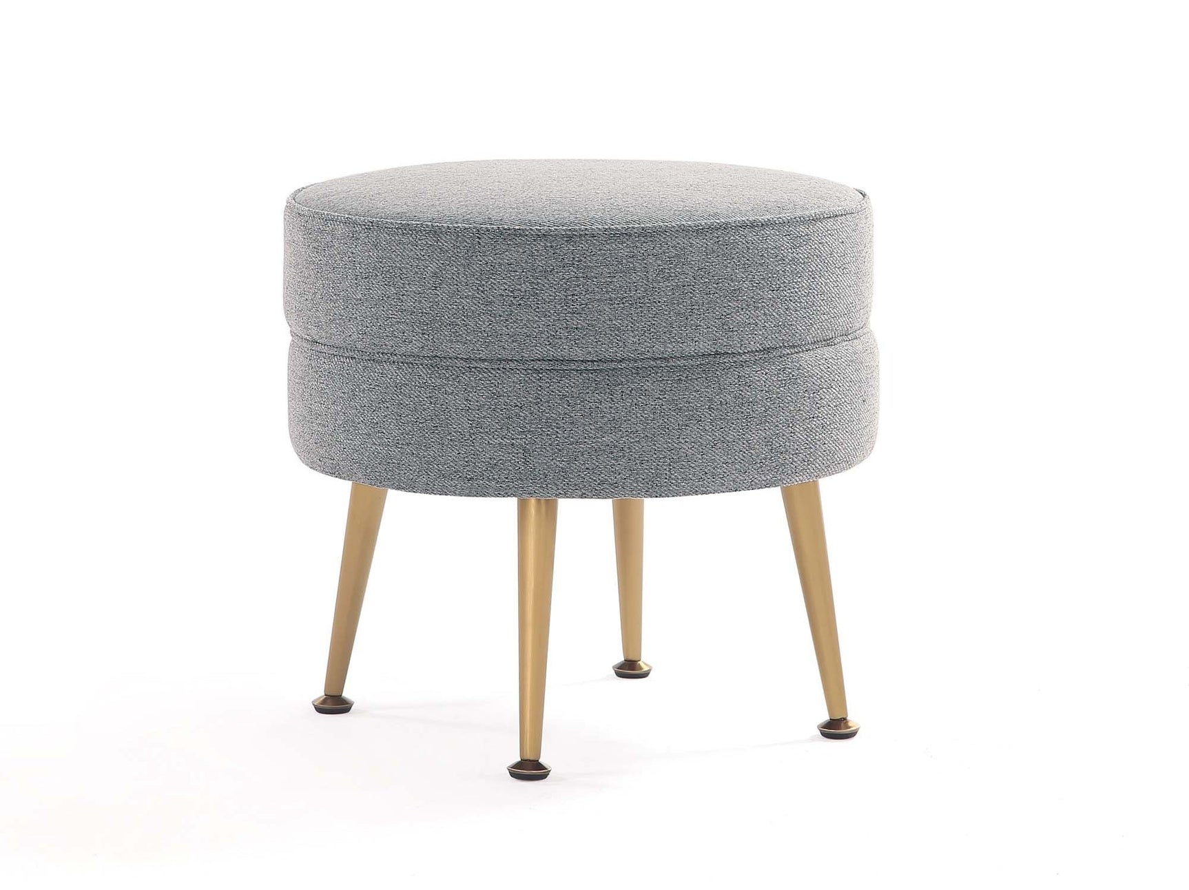 Bailey Ottoman in Grey with Gold Feet - Ornate Home