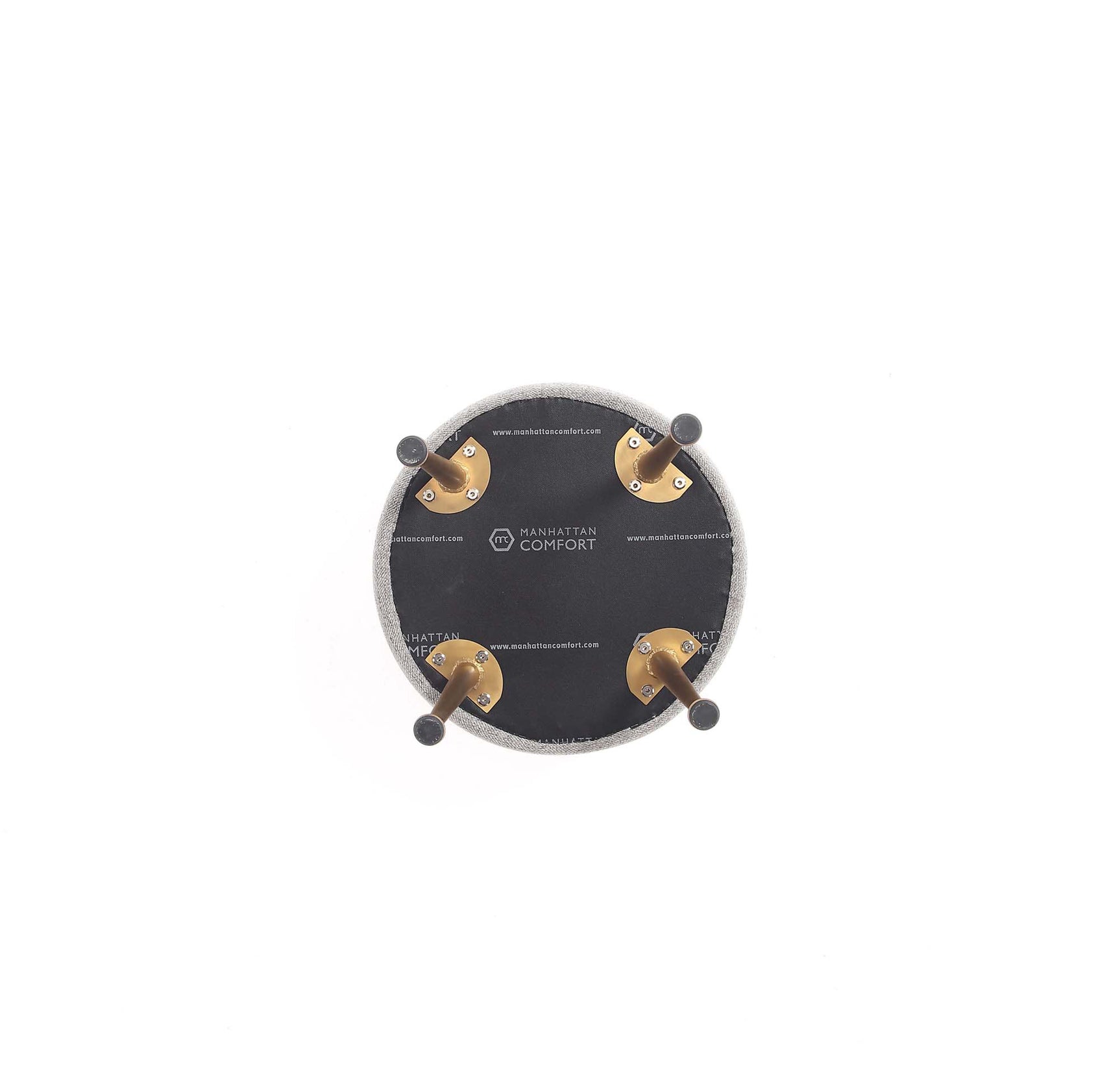 Bailey Ottoman in Grey with Gold Feet - Ornate Home