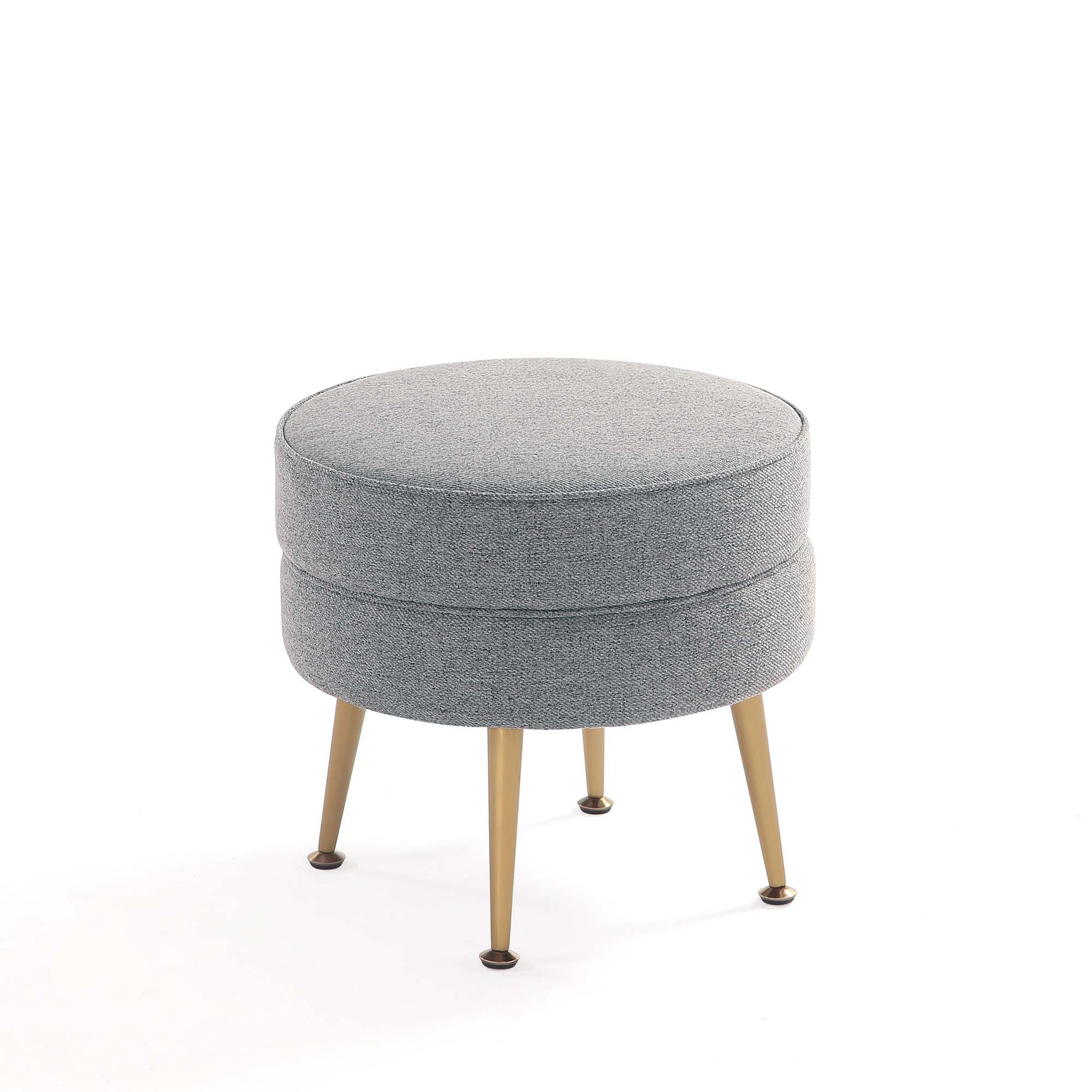 Bailey Ottoman in Grey with Gold Feet - Ornate Home