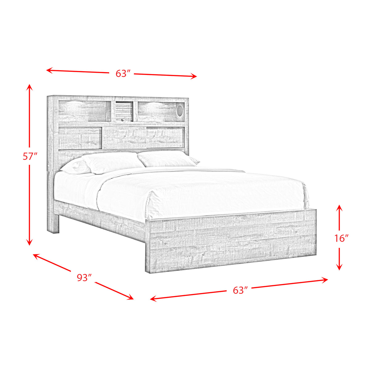 Bailey Walnut 5-Piece Queen Bookcase Panel Bedroom Set - Ornate Home