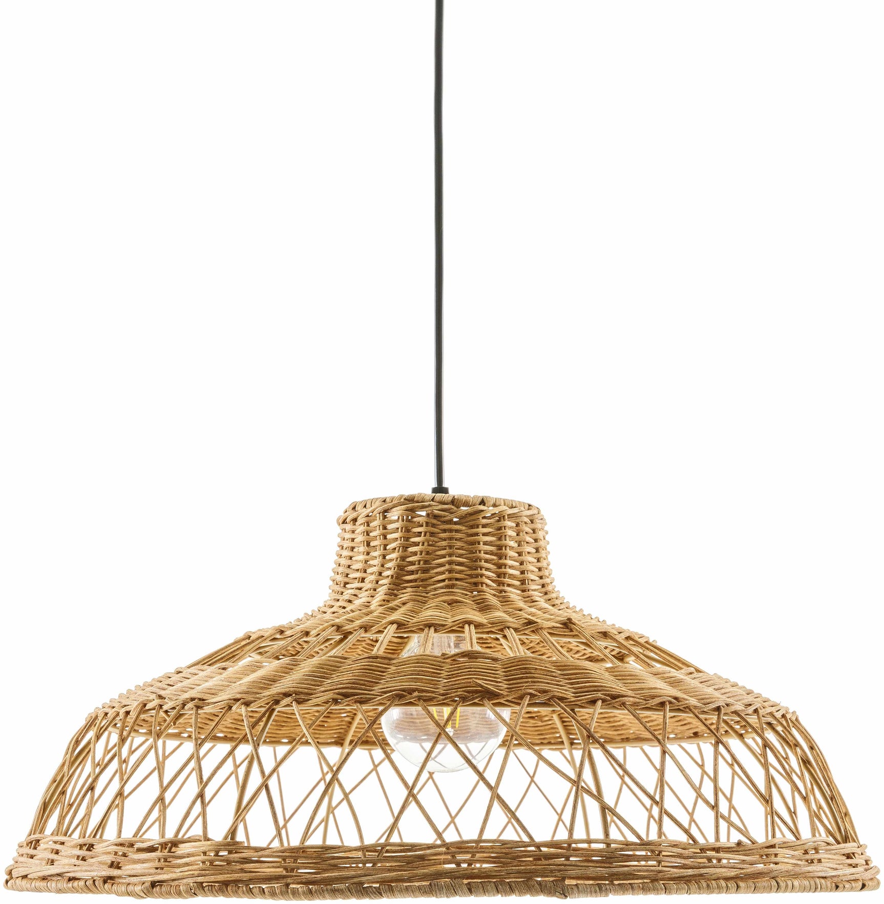 Bailleval Dark Brown Rattan Pendant - Ornate Home