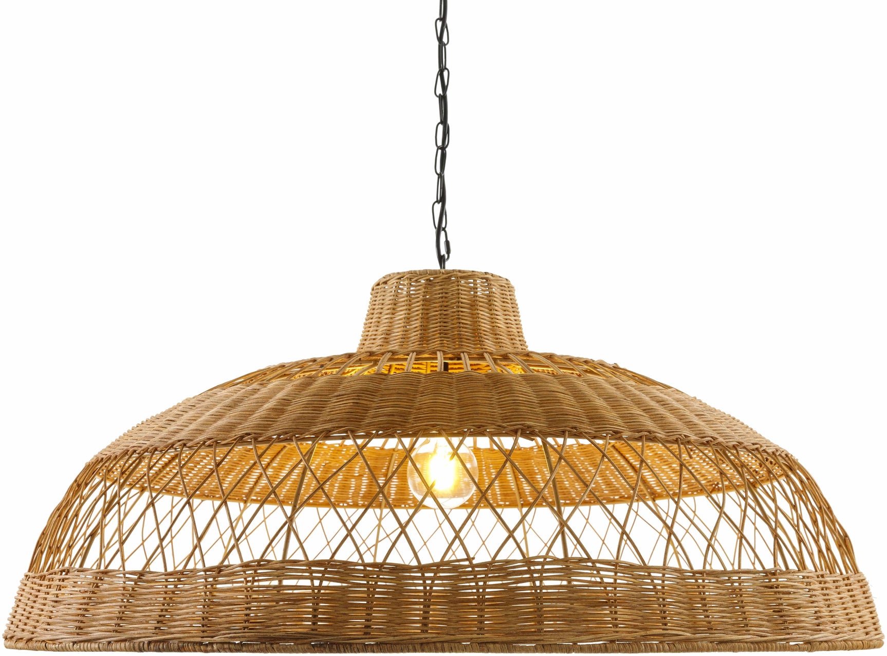 Bailleval Dark Brown Rattan Pendant - Ornate Home