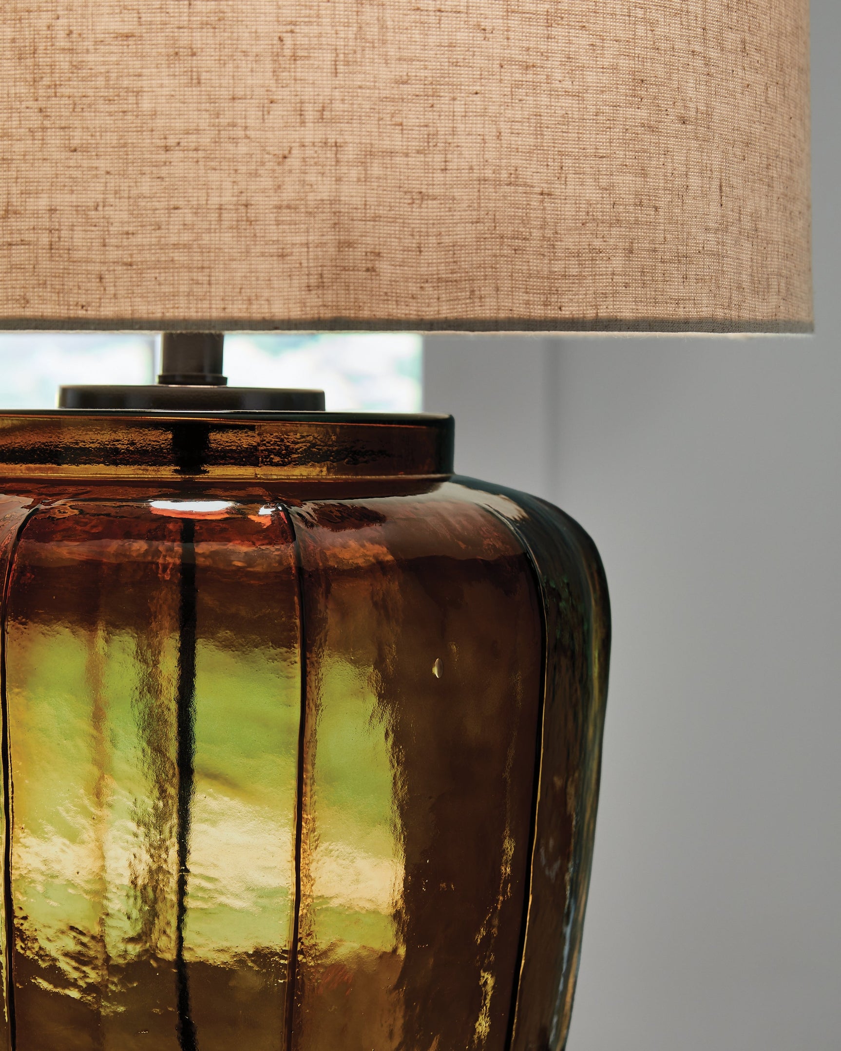 Bainmore Amber Glass Table Lamp (1/CN) (Online Special Price) - Ornate Home