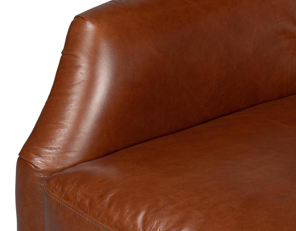 Baker Brown Leather Swivel Chair - Ornate Home