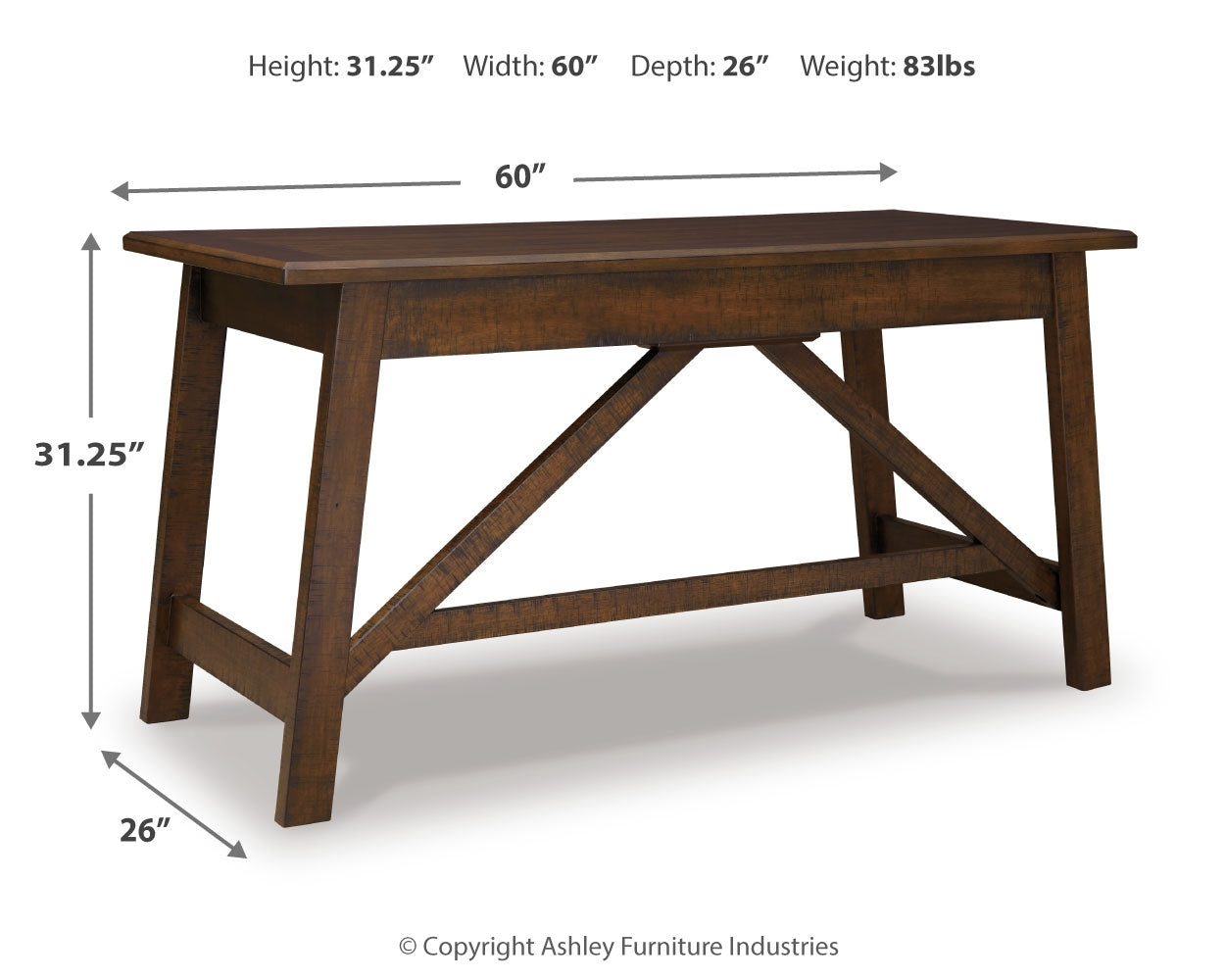Baldridge Home Office Desk (Online Special Price) - Ornate Home