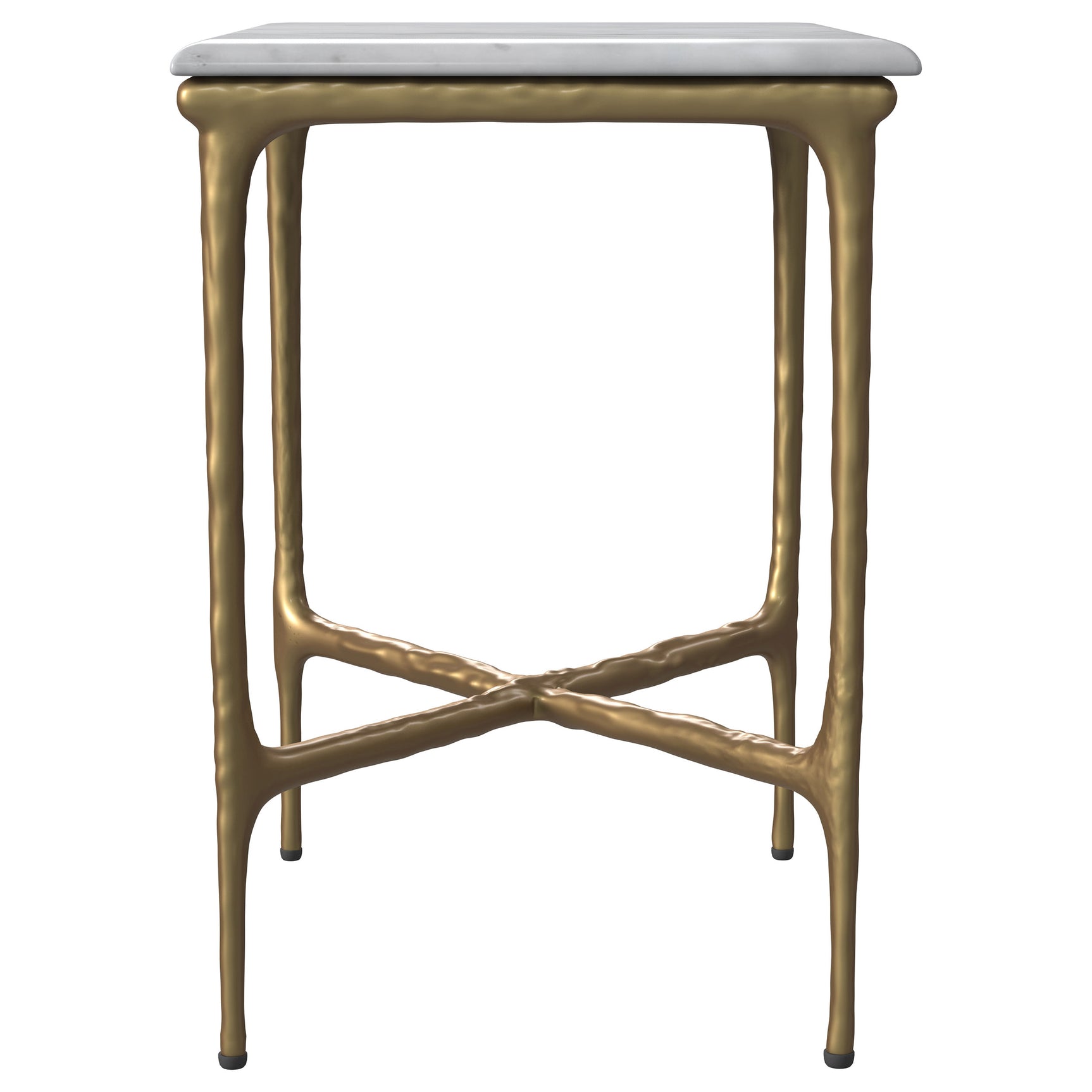 Baldwin White / Gold Rectangular Side Table - Ornate Home