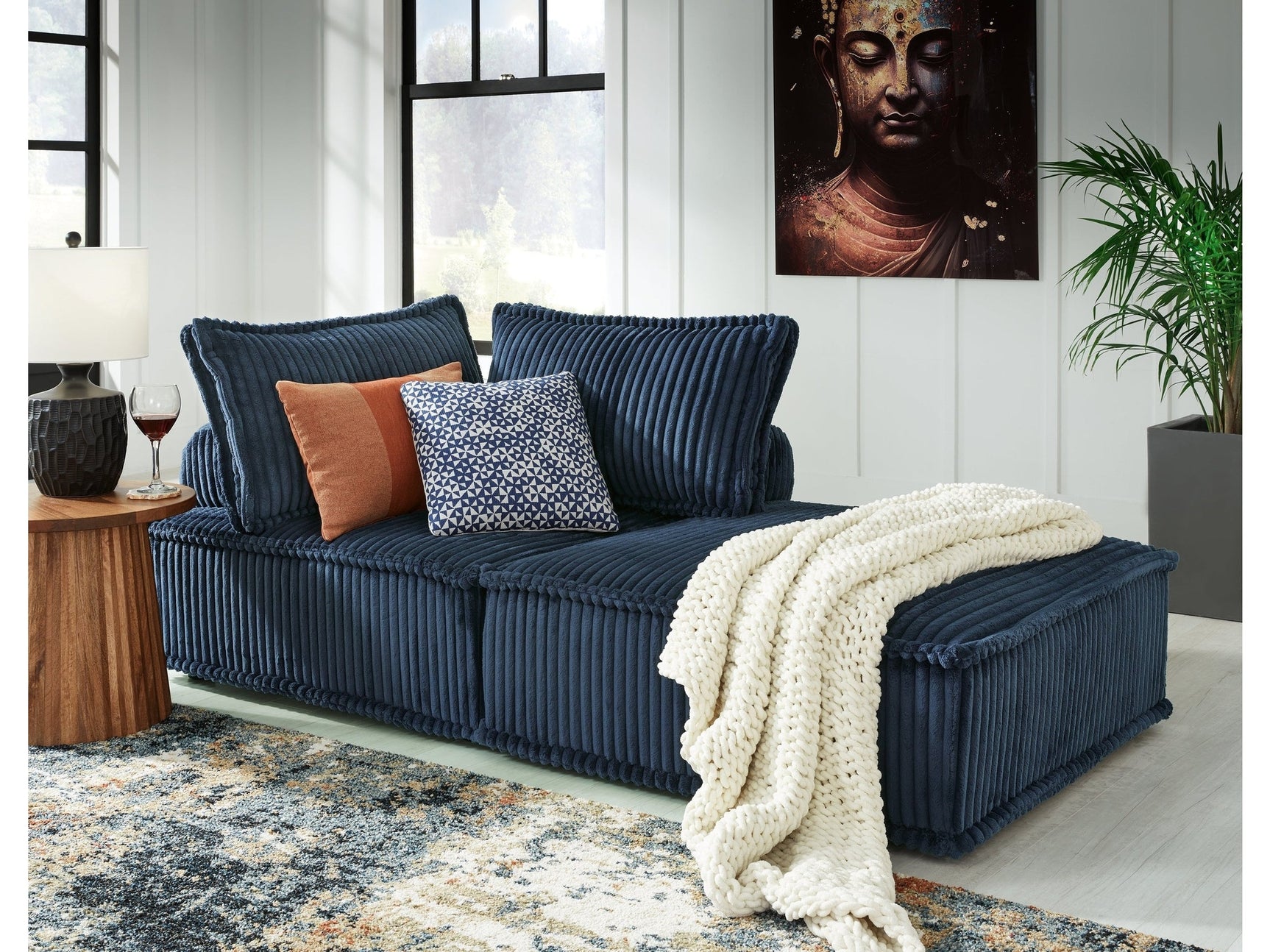 Bales Navy 2-Piece Modular Seating - Ornate Home