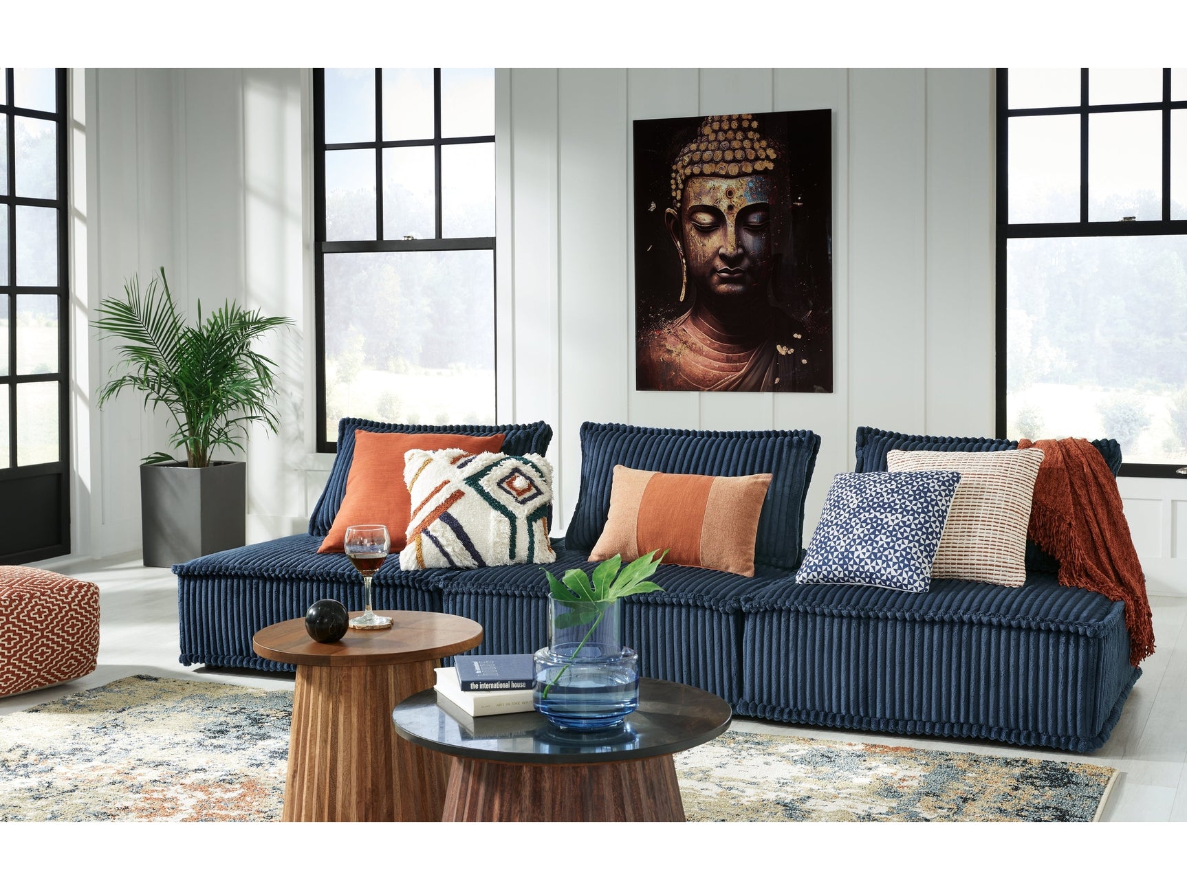 Bales Navy 3-Piece Modular Seating - Ornate Home