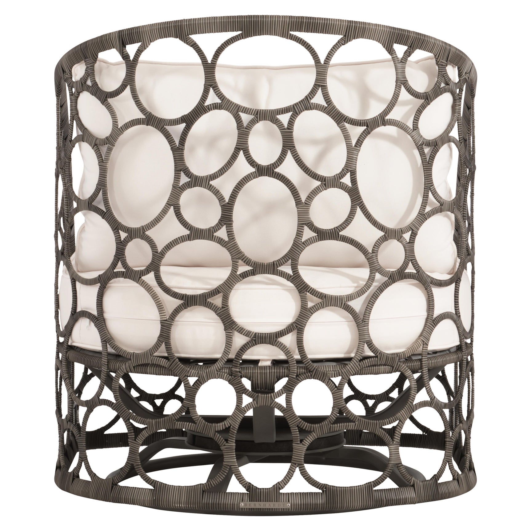 Bali Peppercorn/White/Cream Outdoor Swivel Chair - Ornate Home