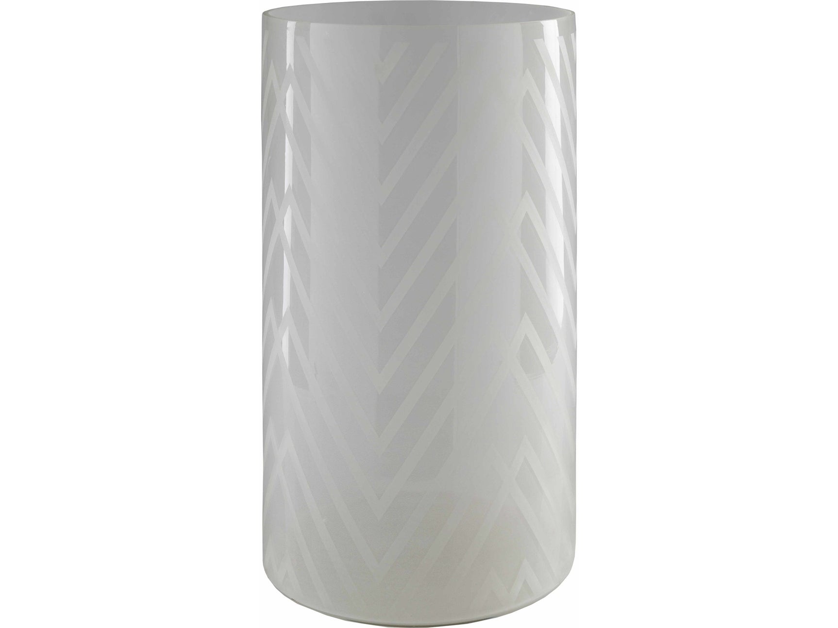 Ballajura White Chevron Pattern Glasas Stool - Ornate Home