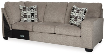 Ballinasloe Platinum 3-Piece Sectional with Ottoman - Ornate Home