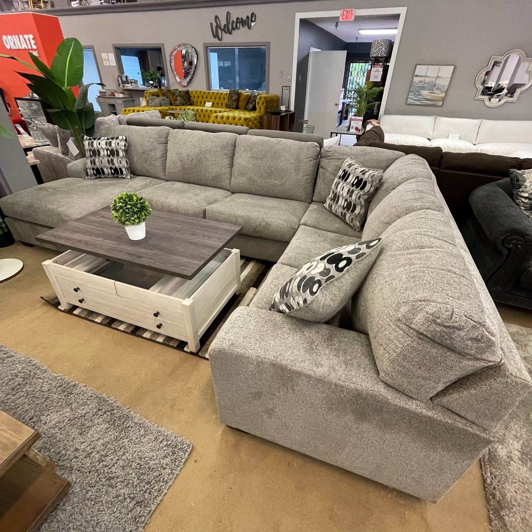 Ballinasloe Platinum 3pc Sectional Sofa w/ LAF Chaise (Online Special Price) - Ornate Home