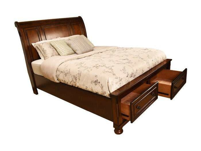 Baltimore Dark Walnut King Storage Platform Bed - Ornate Home