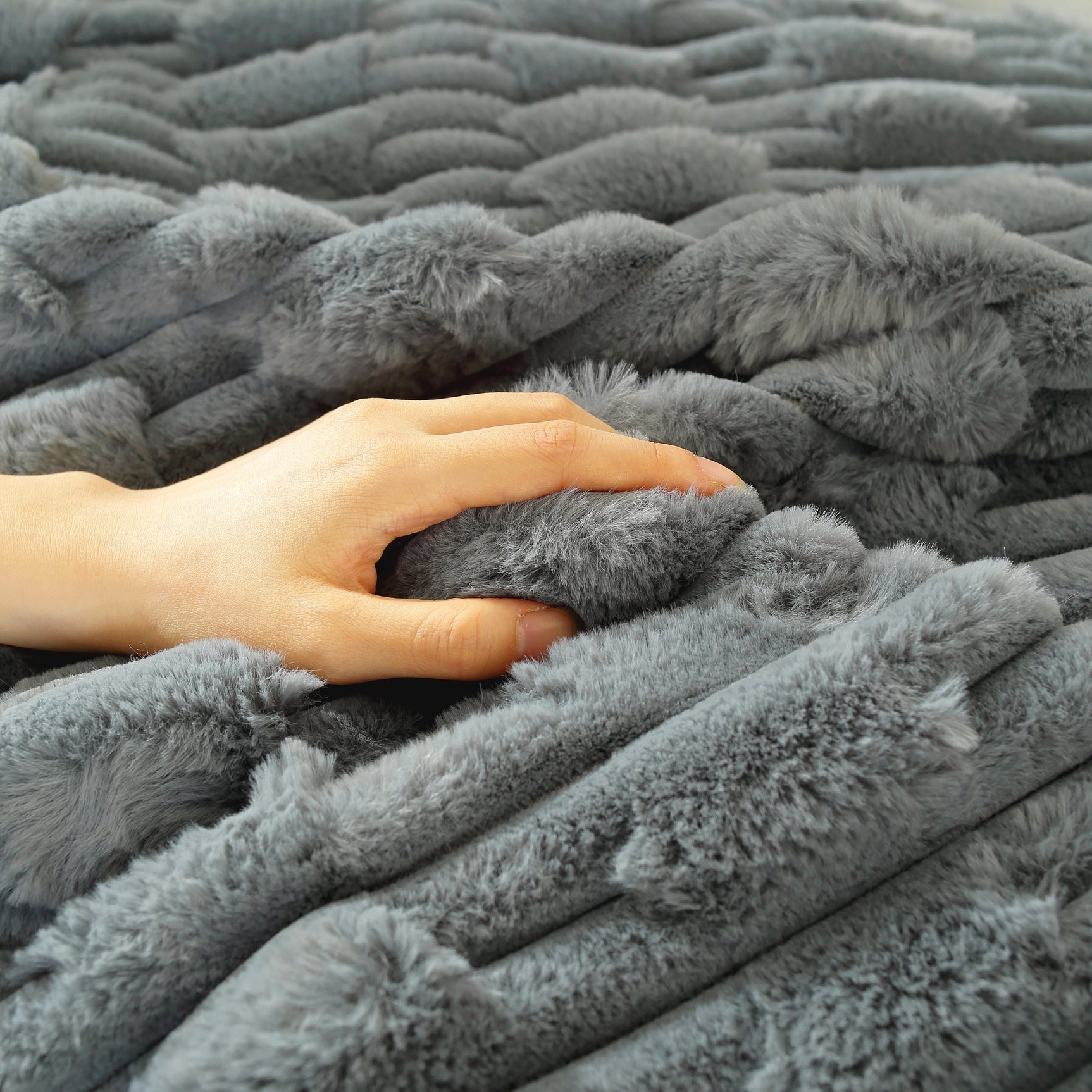 Bamboo-Style Sofa Towel, Faux Rabbit Fur Thickened Non-slip Seat Cushion Covers - Ornate Home