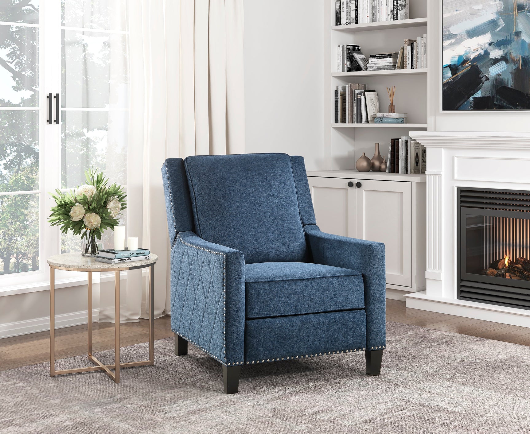 Banks Blue Reclining Chair - Ornate Home