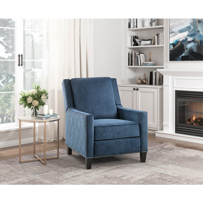 Banks Blue Reclining Chair - Ornate Home