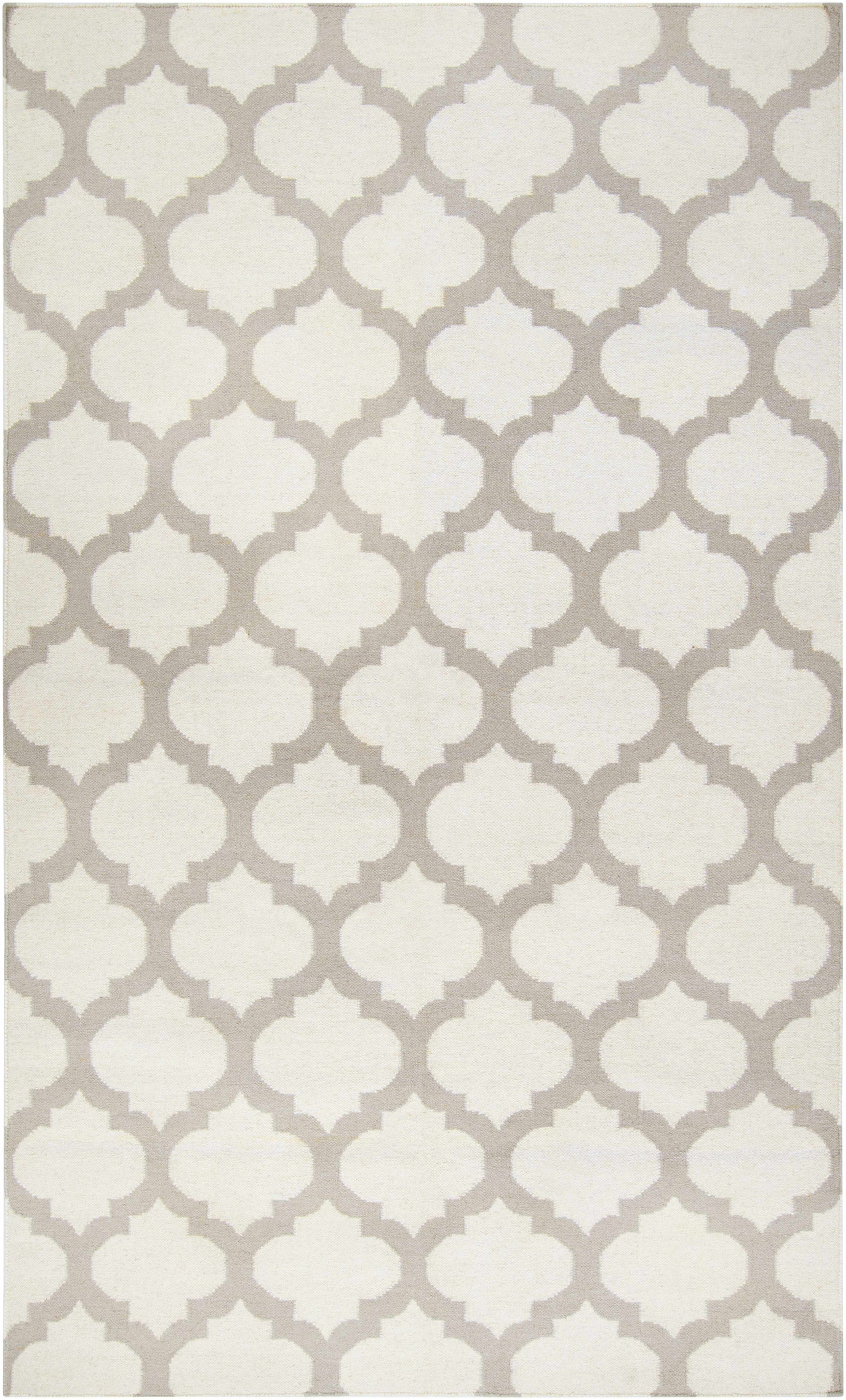 Banks Ivory/Gray Trellis Wool Rug - Clearance - Ornate Home