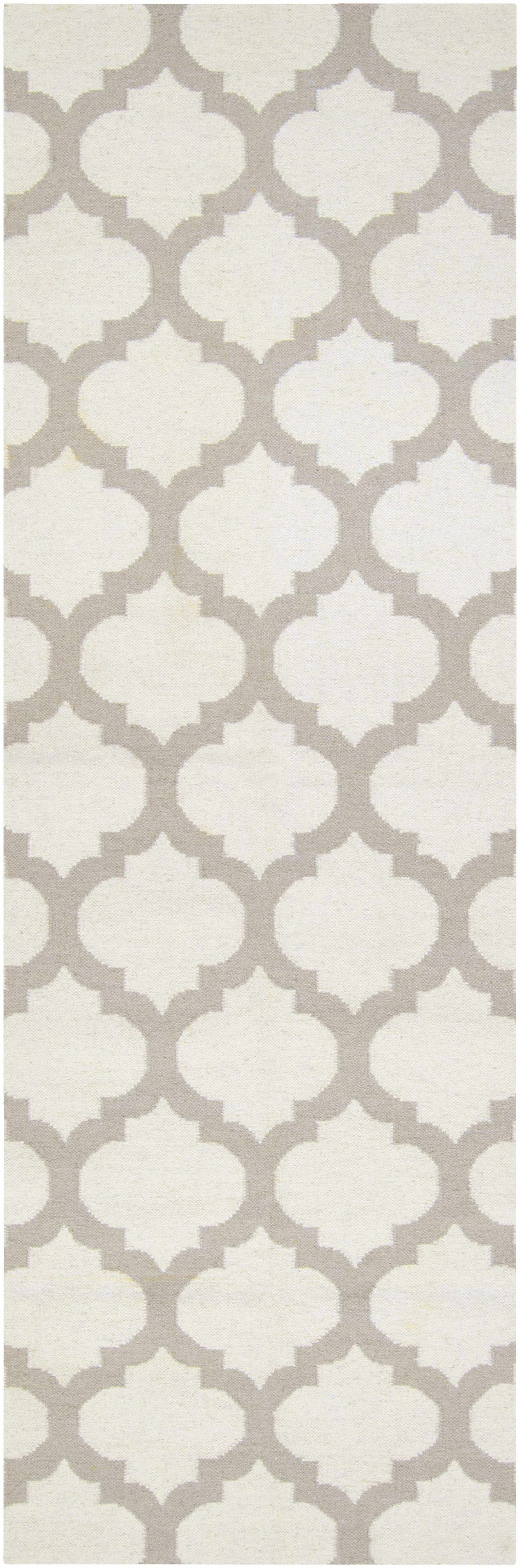 Banks Ivory/Gray Trellis Wool Rug - Clearance - Ornate Home