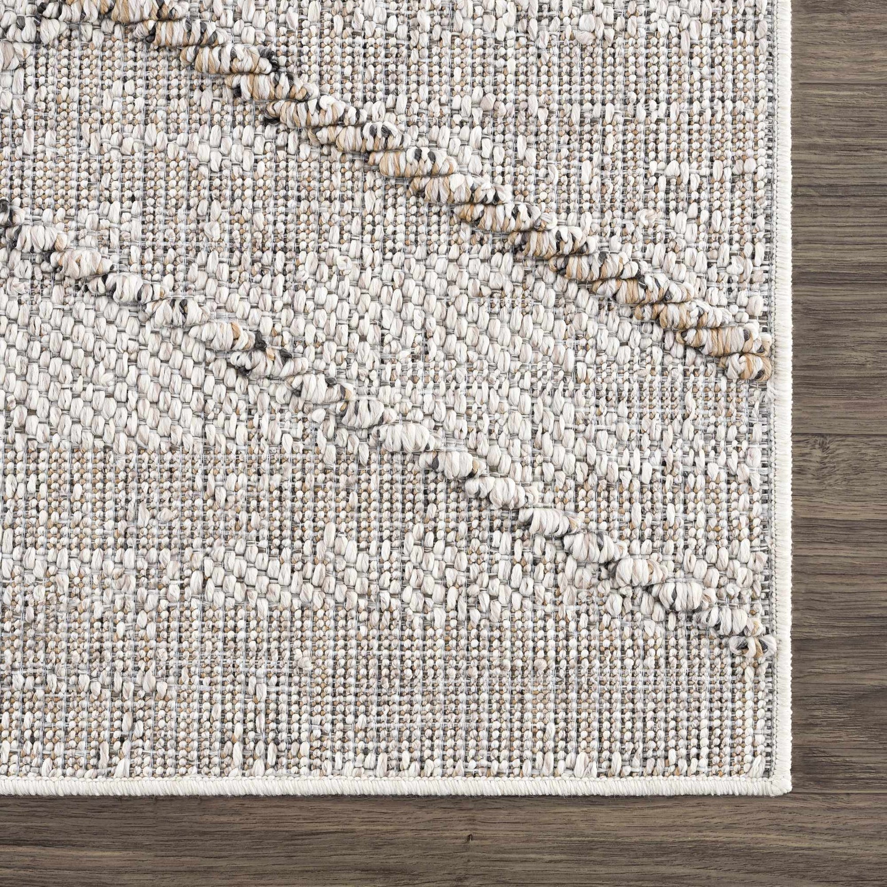 Baqer Bone & Tan Textured Performance Outdoor Rug - Clearance - Ornate Home