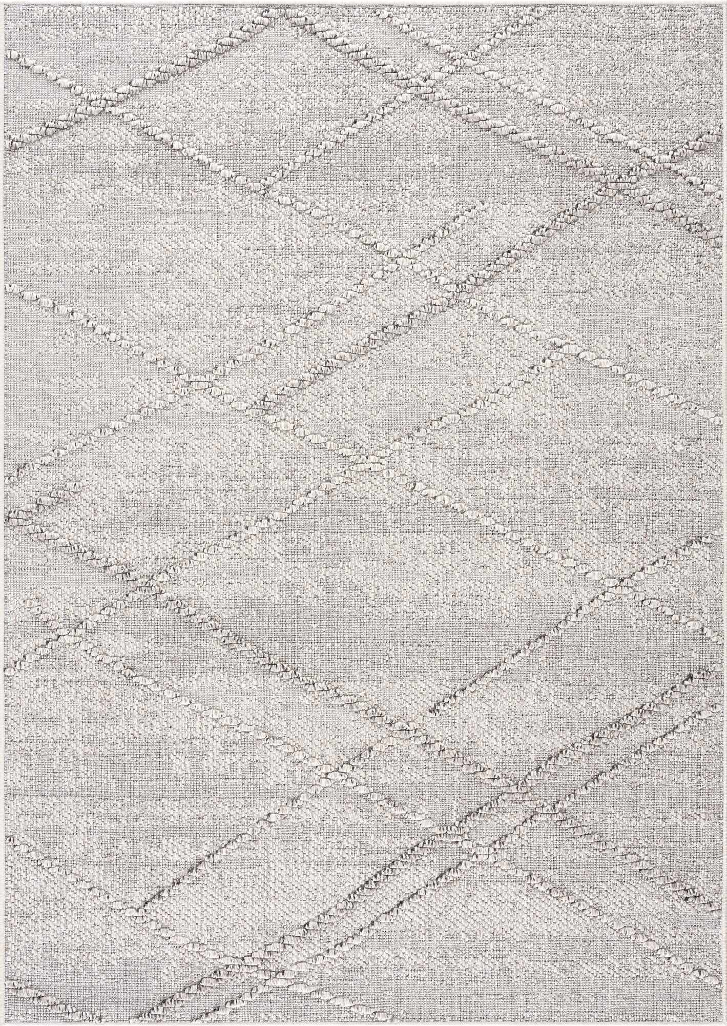 Baqer Bone & Taupe Textured Performance Outdoor Rug - Clearance - Ornate Home
