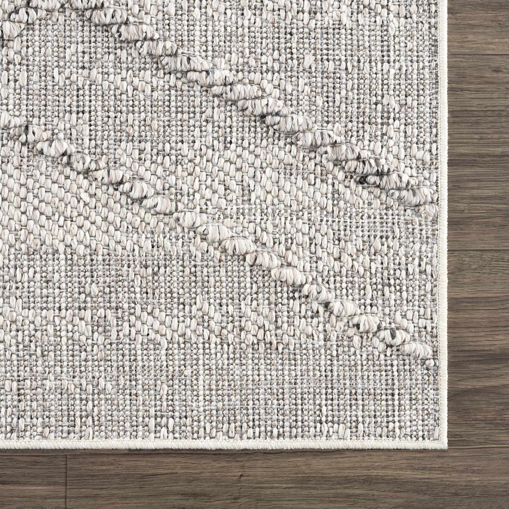 Baqer Bone & Taupe Textured Performance Outdoor Rug - Clearance - Ornate Home