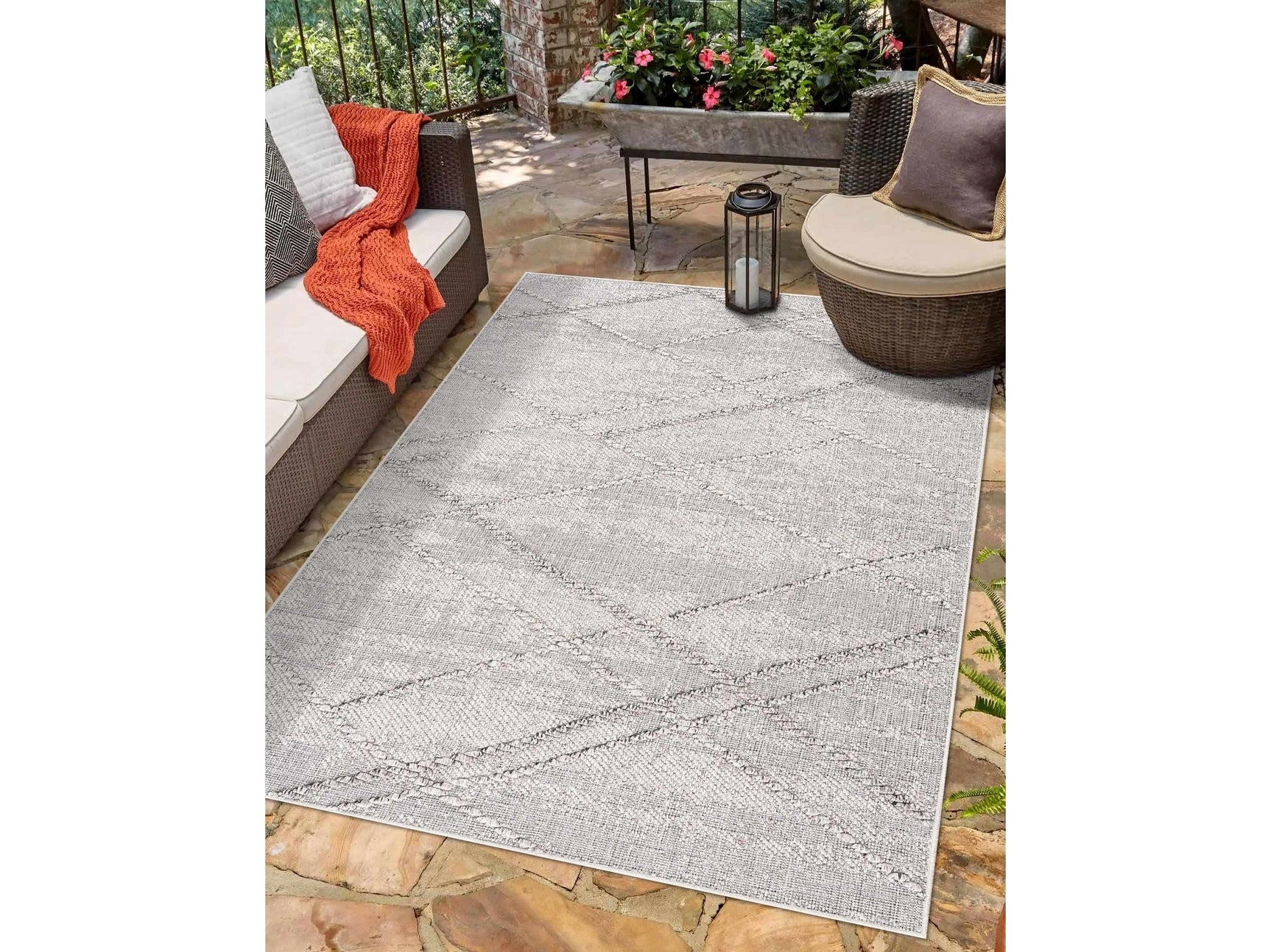 Baqer Bone & Taupe Textured Performance Rug - Clearance - Ornate Home