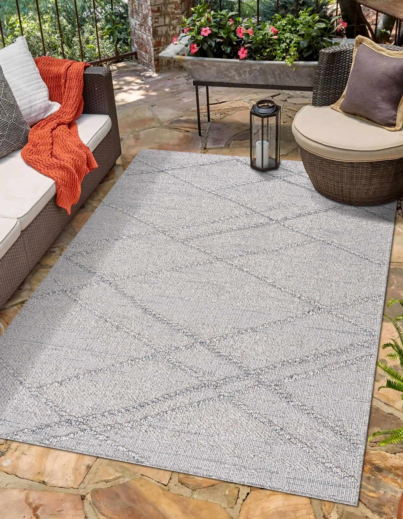 Baqer Taupe & Gray Textured Performance Outdoor Rug - Clearance - Ornate Home