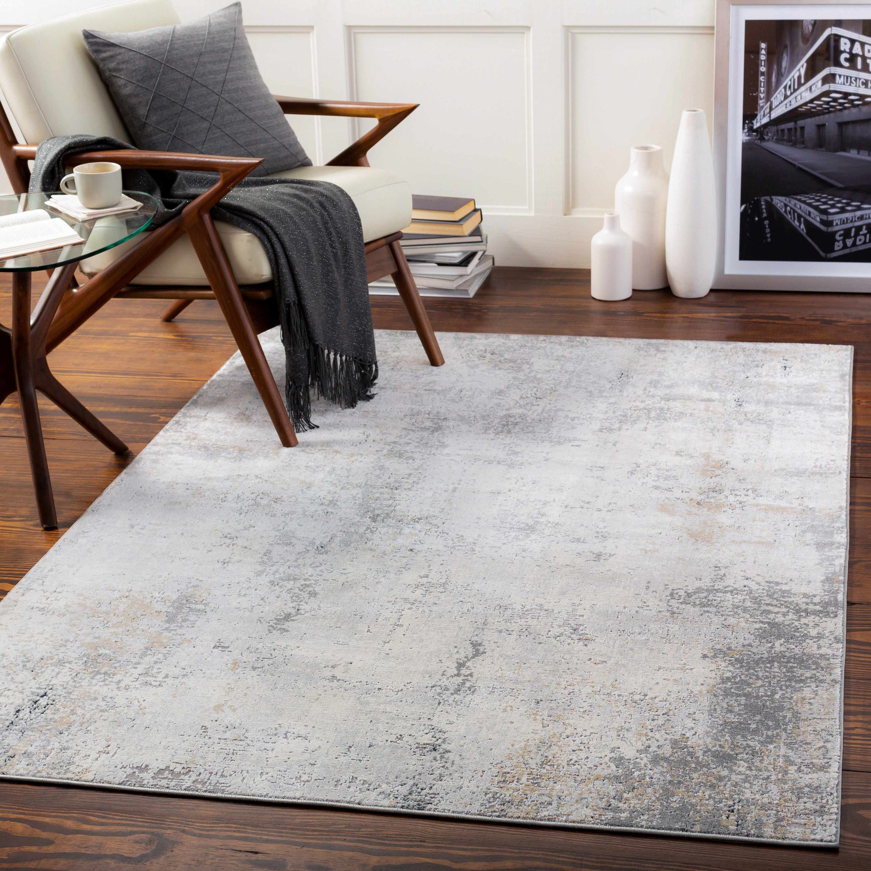 Baranduda Abstract Gray Luxe Rug - Ornate Home