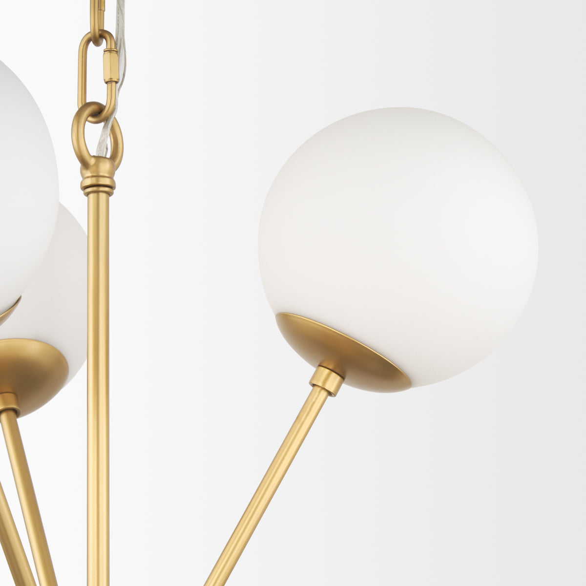 Barbara Brushed Gold Metal with Frosted Glass Globes 11-Light Chandelier - Ornate Home