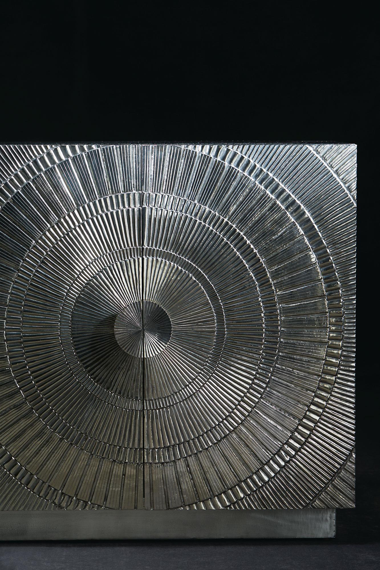 Barcelona German Silver Entertainment Credenza - Ornate Home