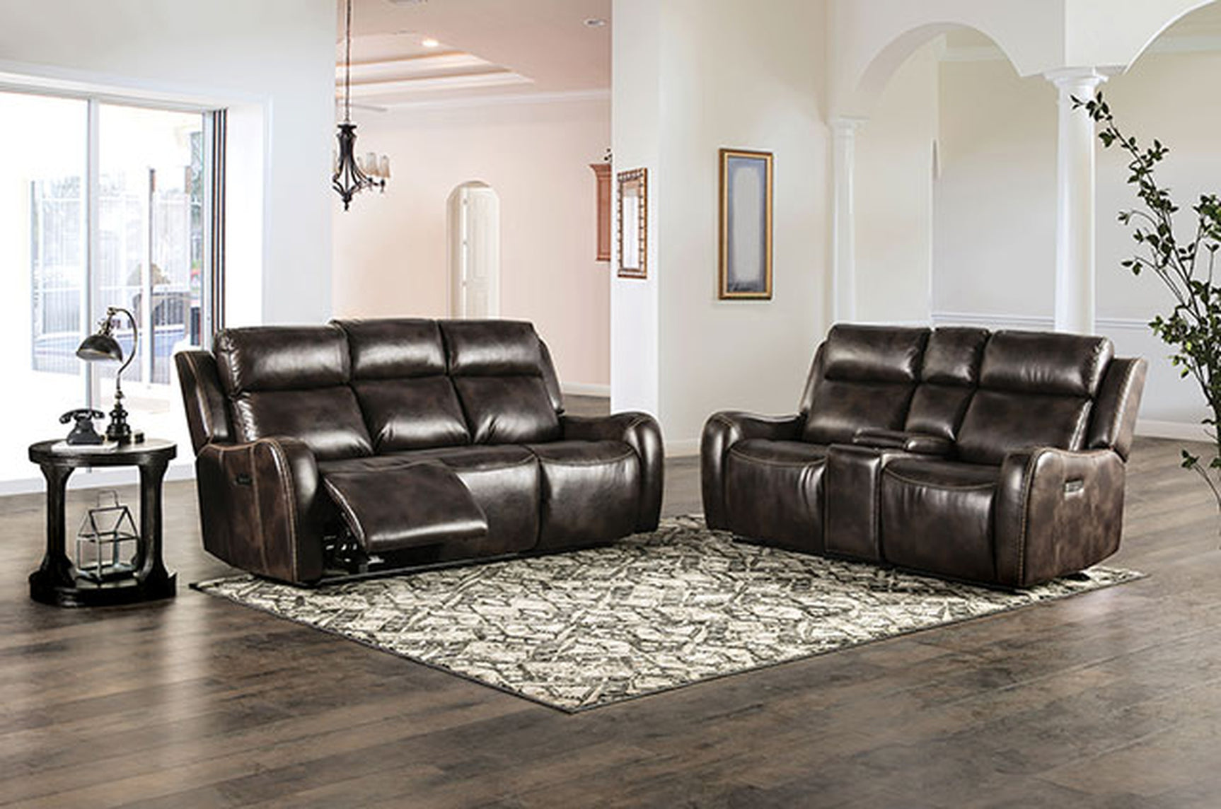 Barclay Dark Brown Power Loveseat - Ornate Home