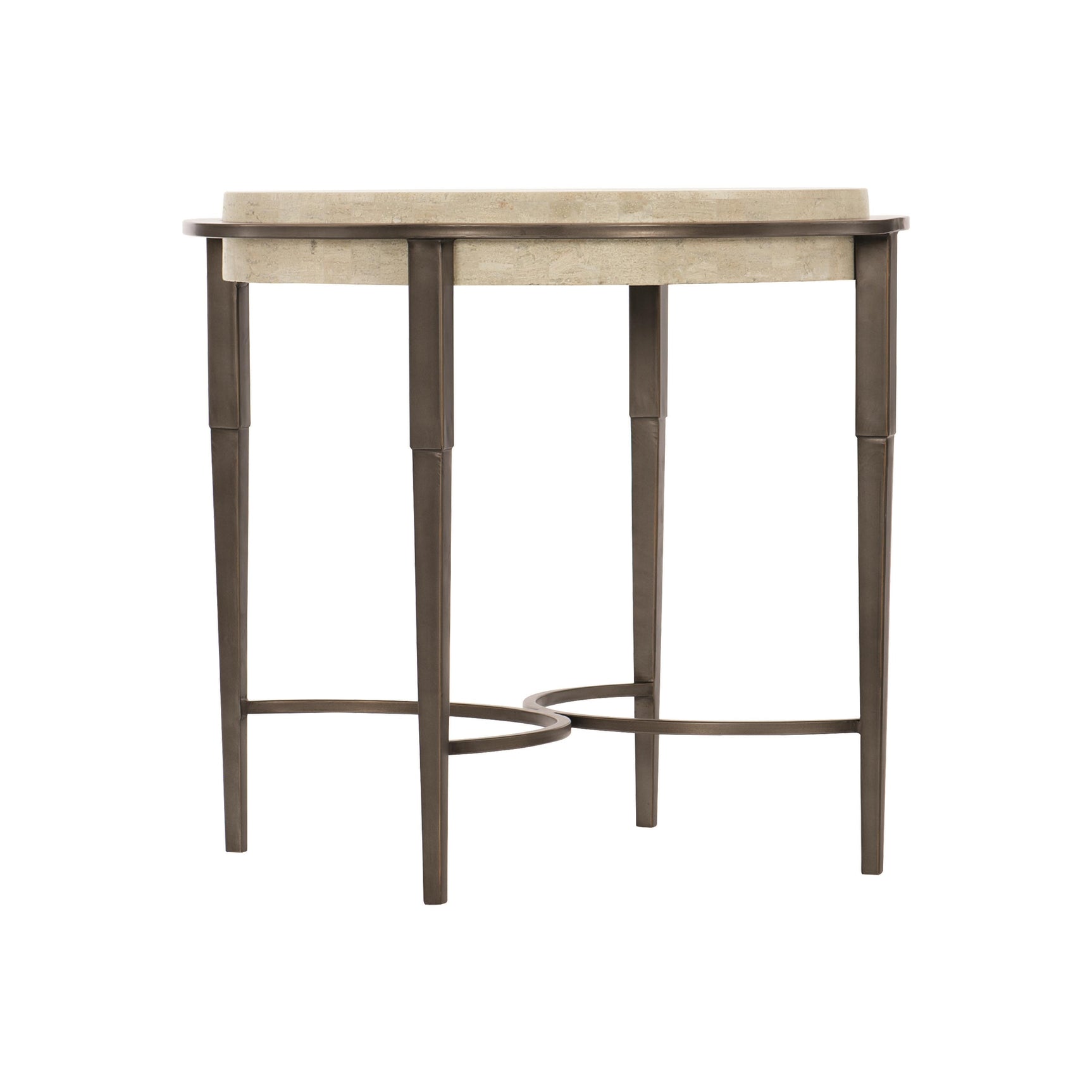 Barclay White/Antique Pewter Side Table - Ornate Home