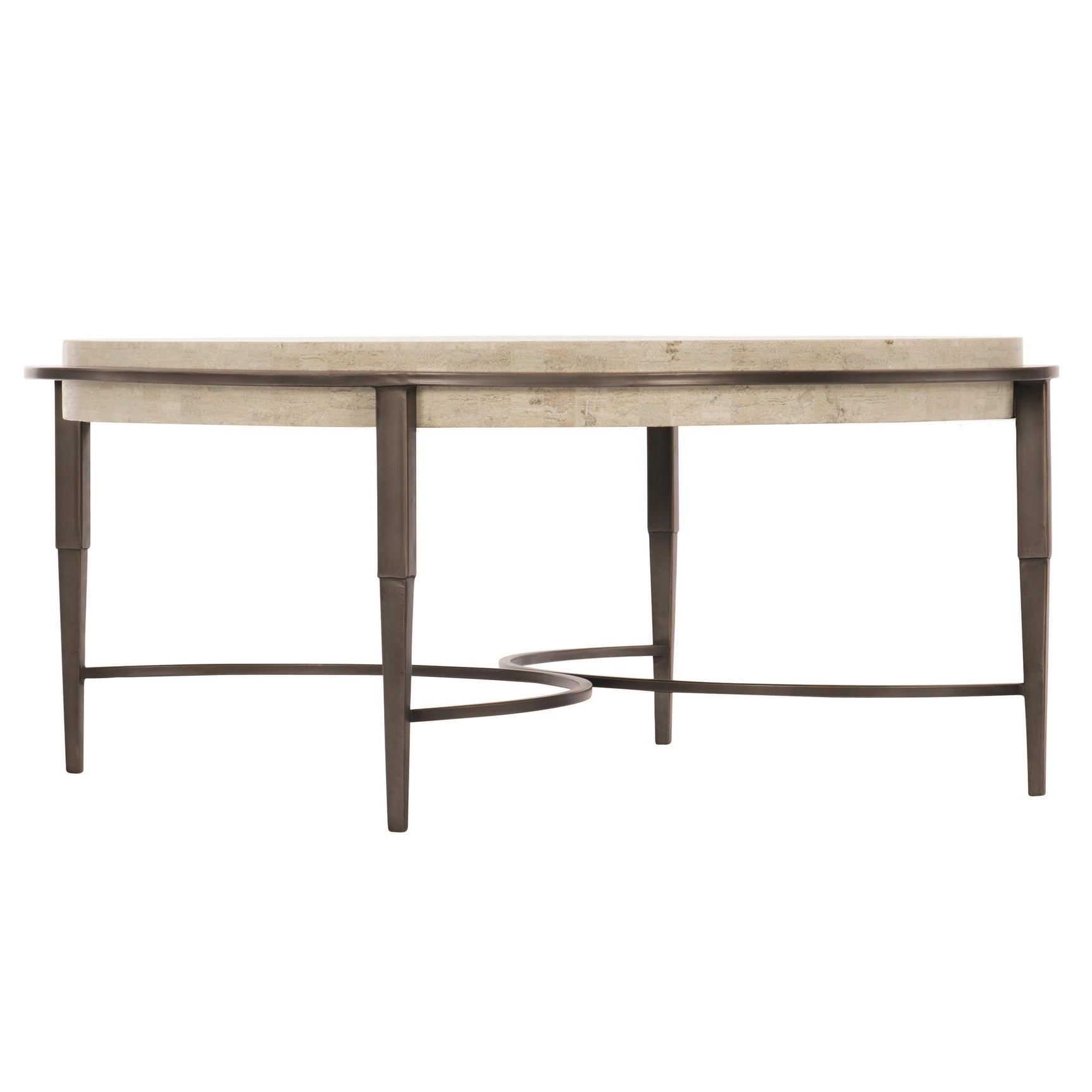 Barclay White Travertine/Antique Pewter Cocktail Table - Ornate Home