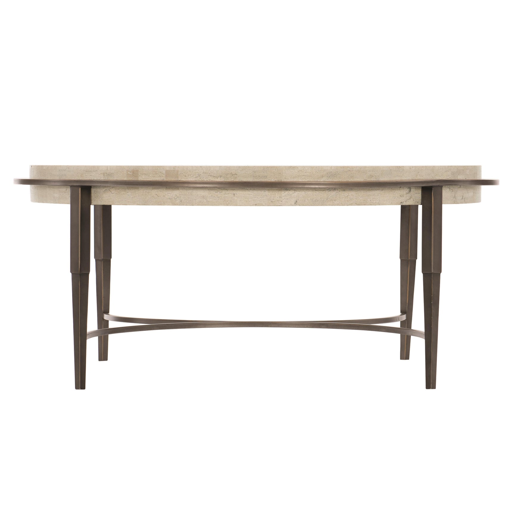 Barclay White Travertine/Antique Pewter Cocktail Table - Ornate Home