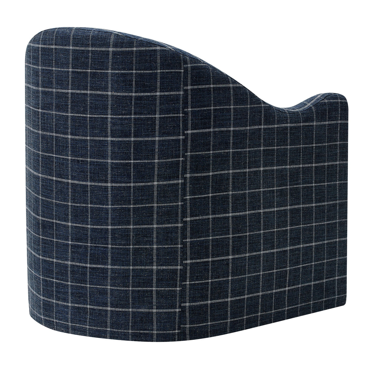 Bardot Denim Windowpane Check Slipcovered Linen Blend Accent Chair - Ornate Home