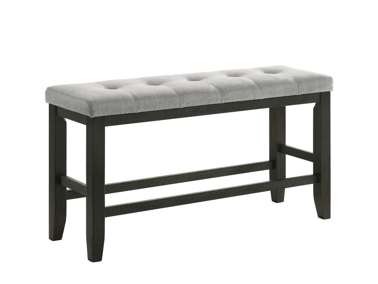 Bardstown Gray & Charcoal Black Counter Height Dining Bench - Ornate Home
