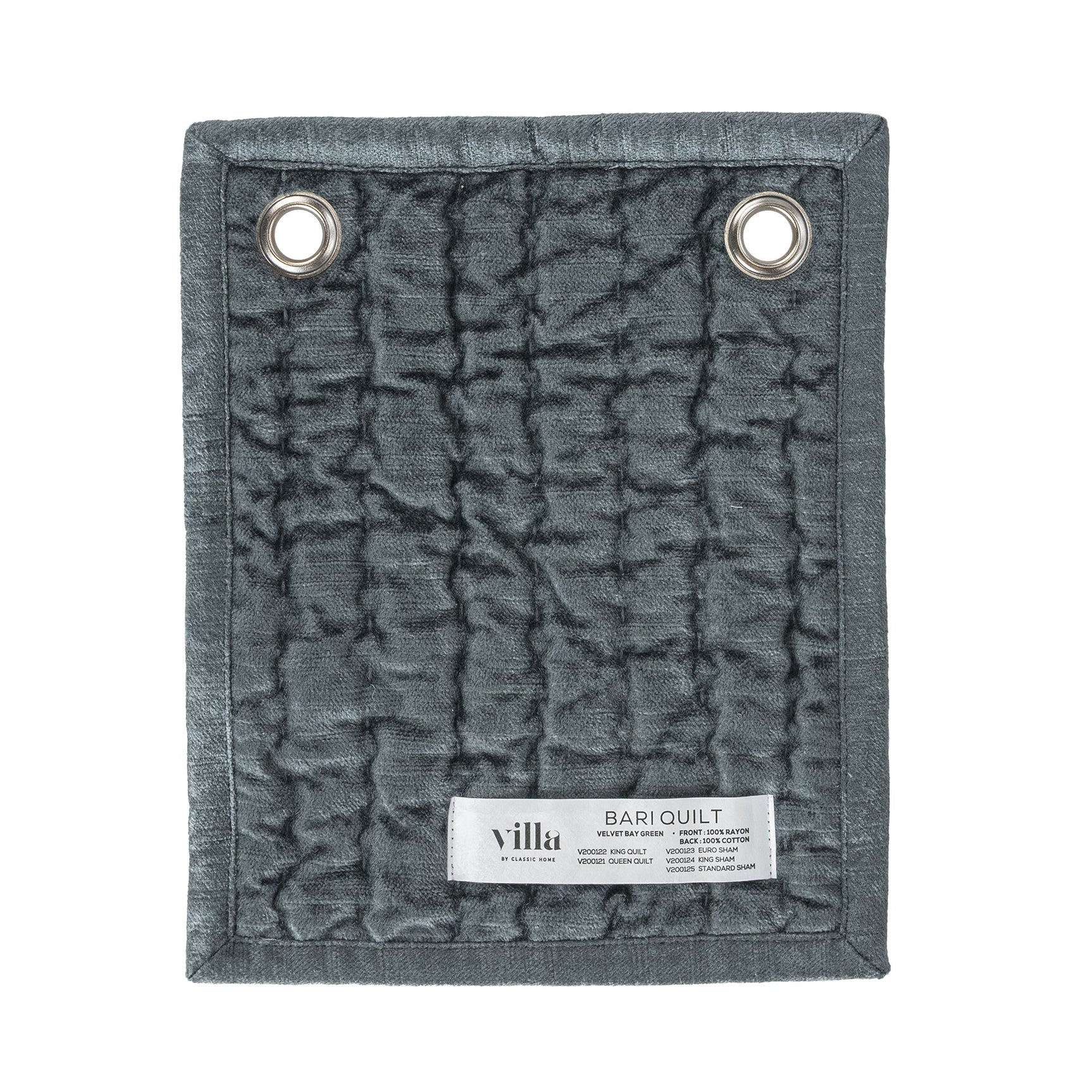 Bari Bay Green Velvet Quilt Collection - Ornate Home