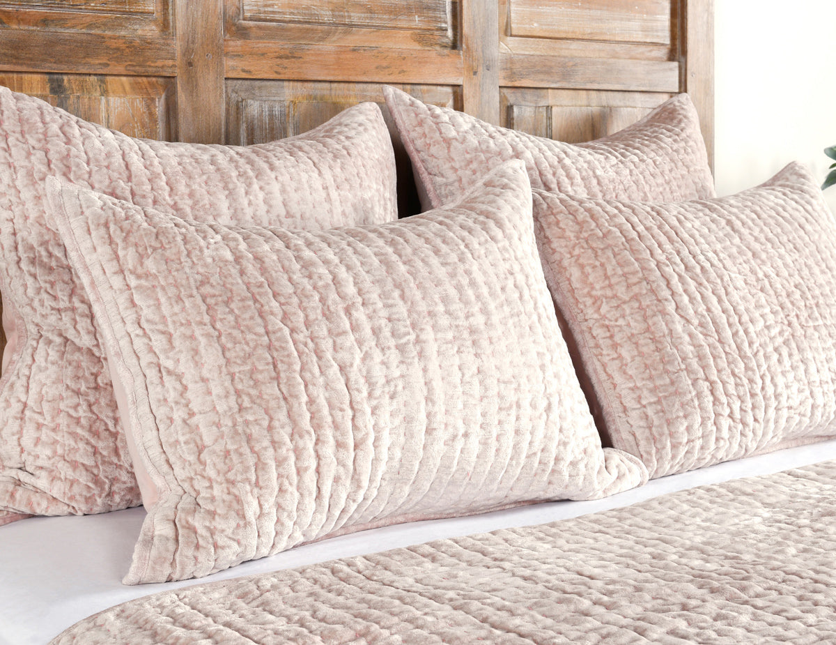 Bari Bliss Pink Velvet Quilt Collection - Ornate Home