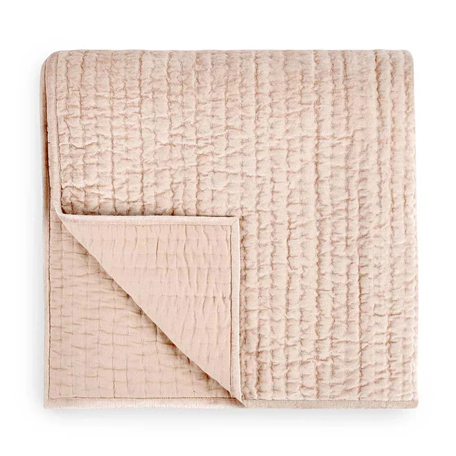 Bari Nude Velvet Quilt Collection - Ornate Home