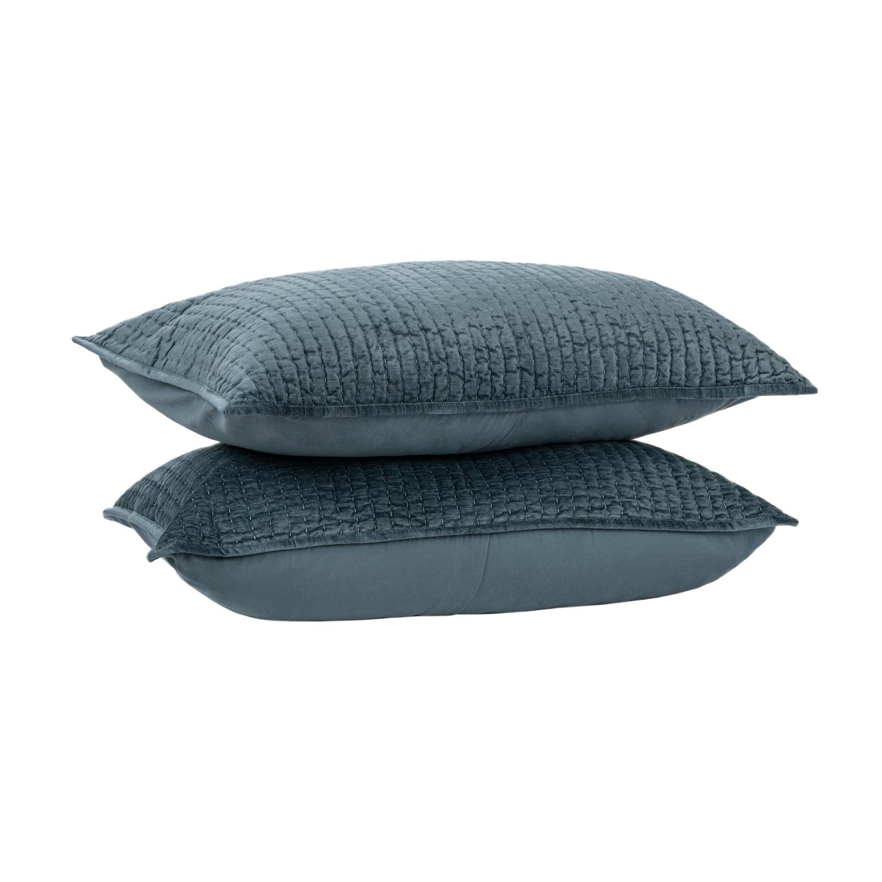 Bari Stone Blue Velvet Quilt Collection - Ornate Home