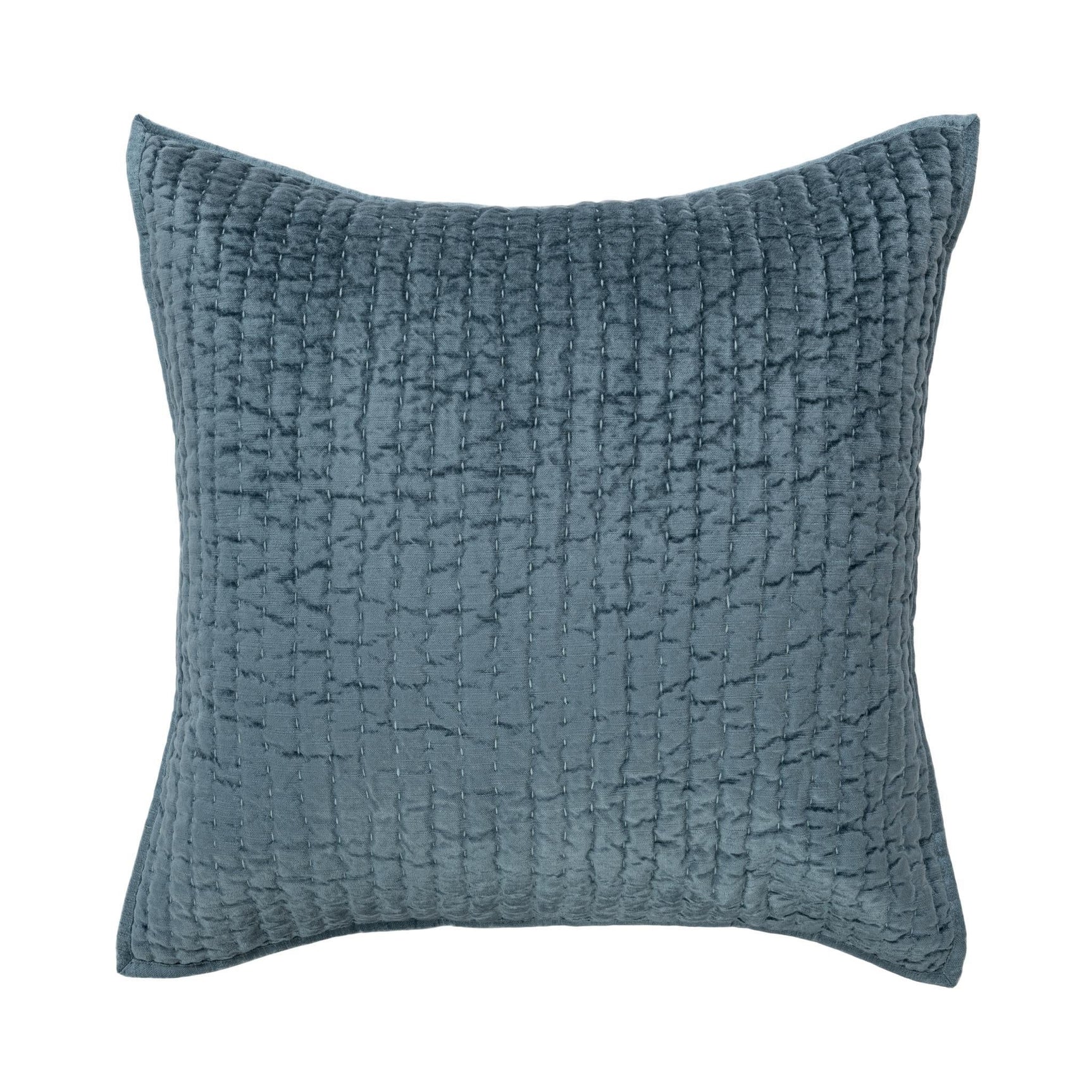 Bari Stone Blue Velvet Quilt Collection - Ornate Home