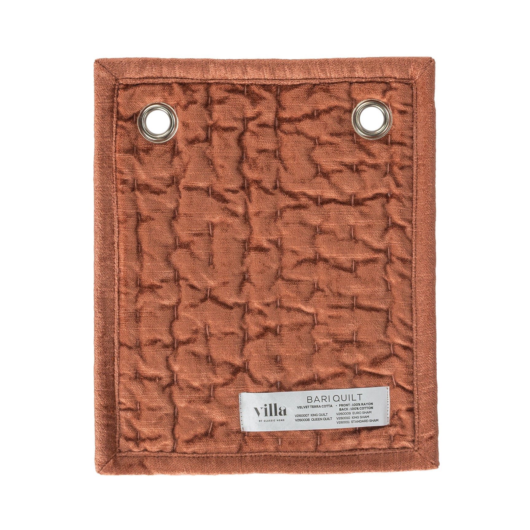 Bari Terracotta Velvet Quilt Collection - Ornate Home