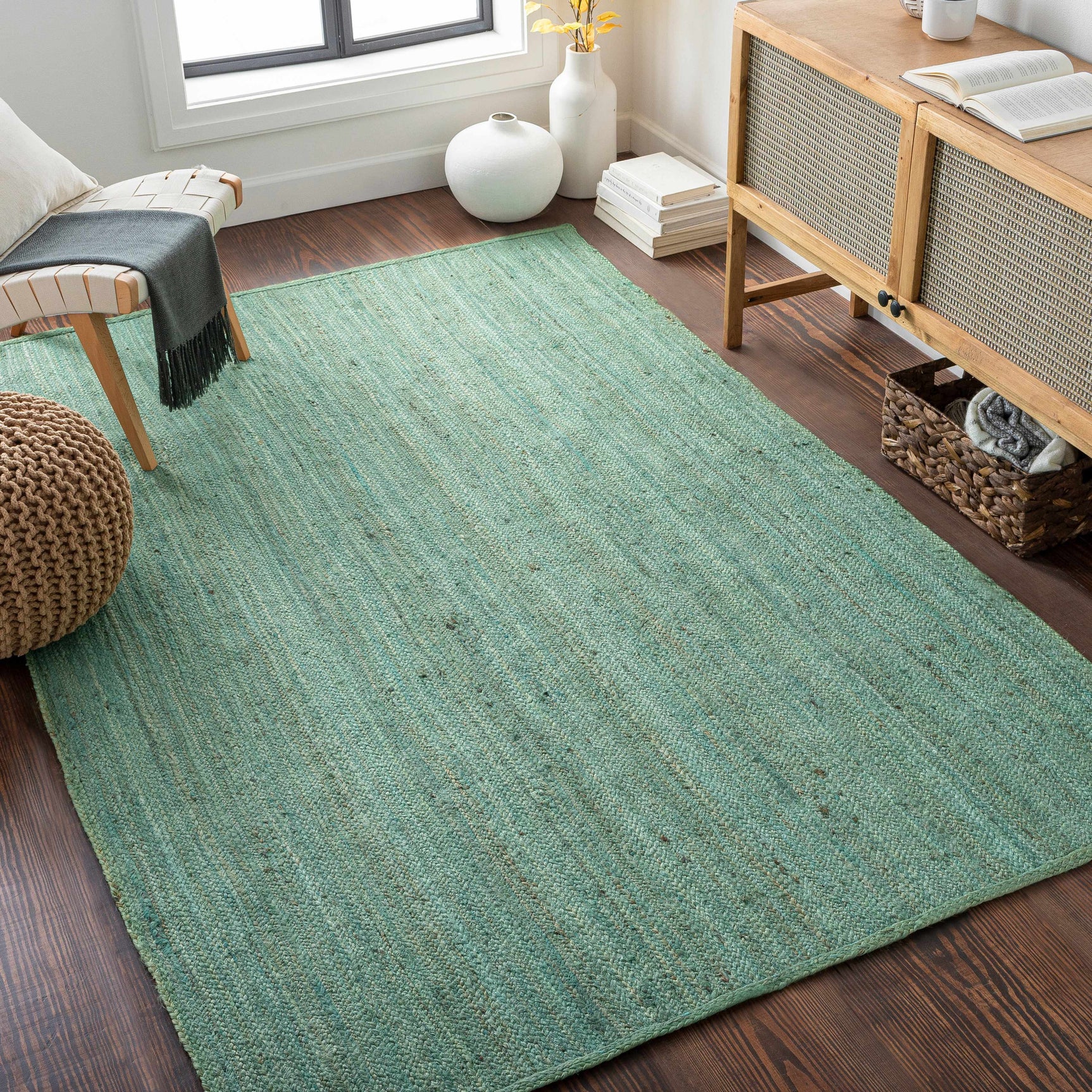Barksdale Green Hand Woven Jute - Clearance - Ornate Home
