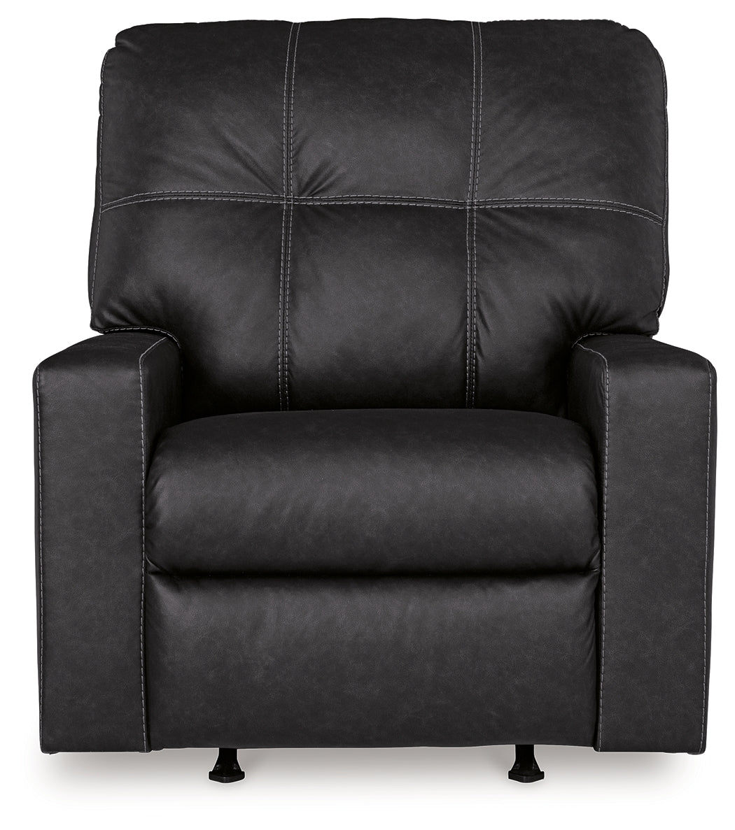 Barlin Mills Carbon Recliner and Oversized Accent Ottoman (Online Special Price) - Ornate Home