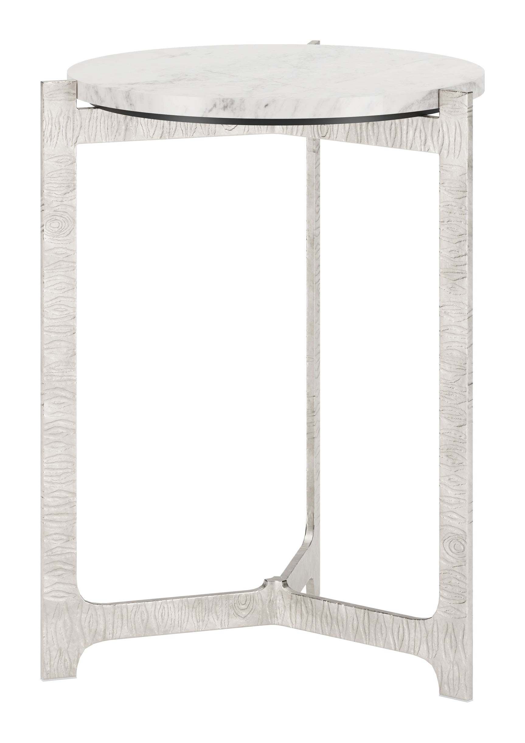 Barmas White & Silver Side Table - Ornate Home